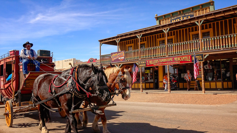 Stagecoach on the street of Tombstone