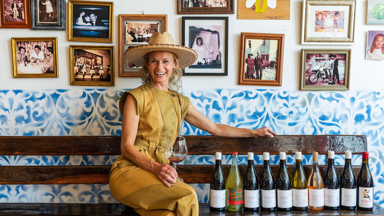 Sonja Magdevski sits with some of her wines