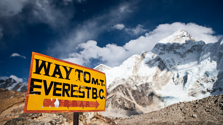 Sign for Mt Everest summit