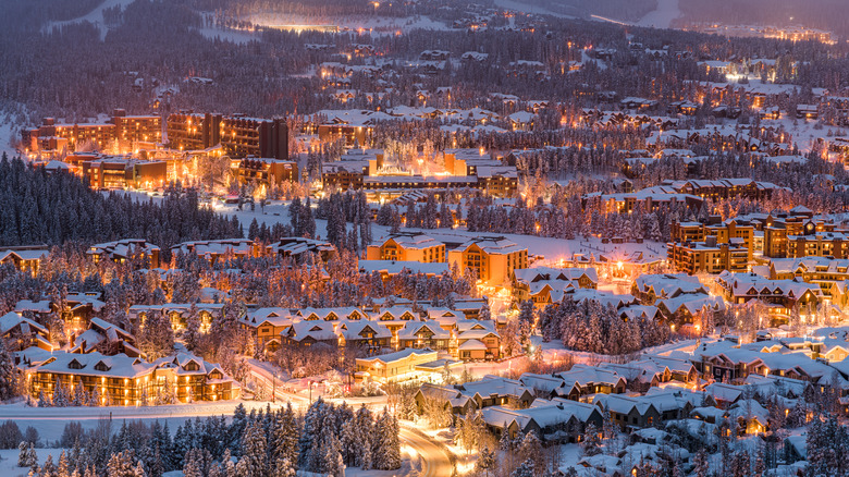 Breckenridge city lights at night