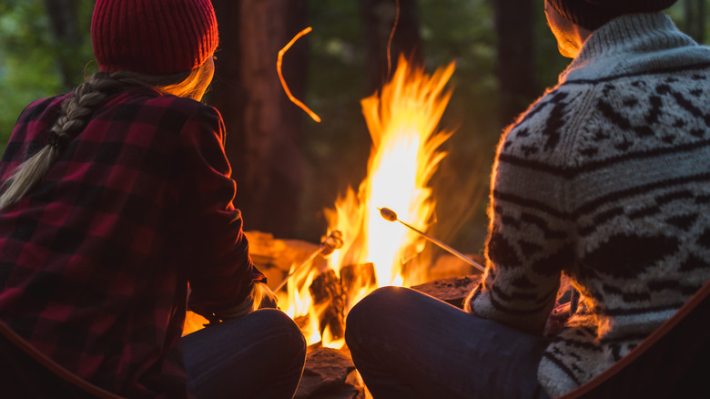 Campfire and marshmellows