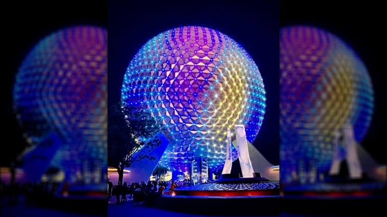 Spaceship Earth at night