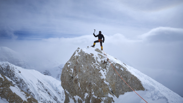 Man on Mount Denali