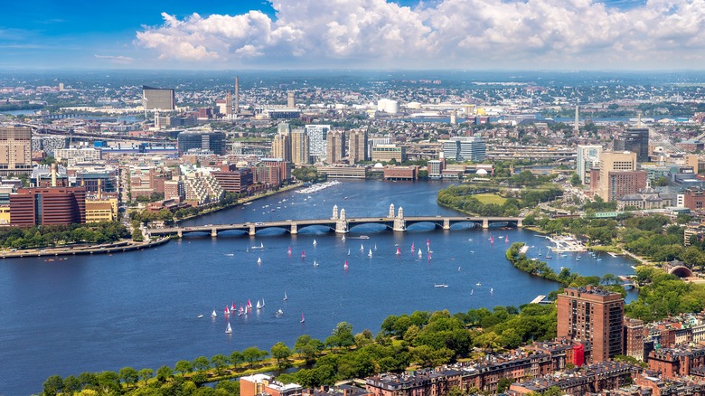 aerial view of Boston