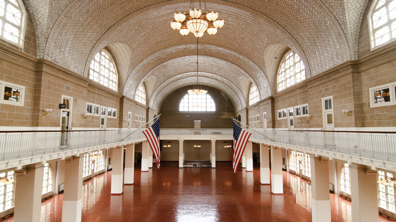 Arrival hall inside Ellis Island
