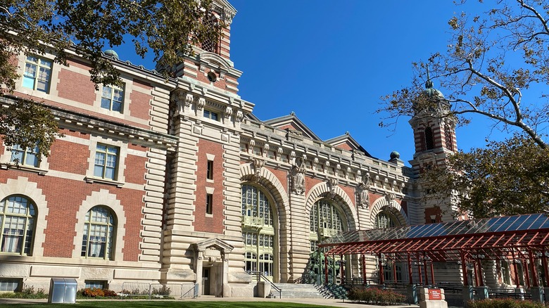 Outside Ellis Island