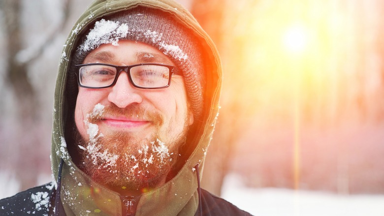 Guy in snowy weather