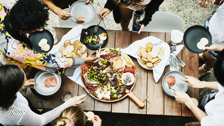 people sharing food