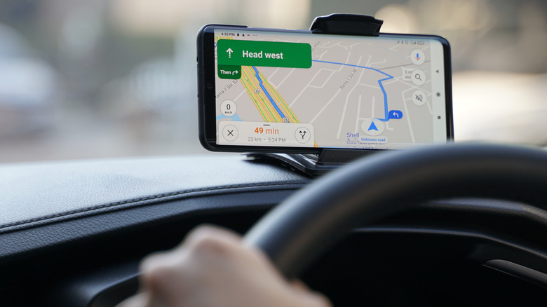 Google Maps navigation on phone
