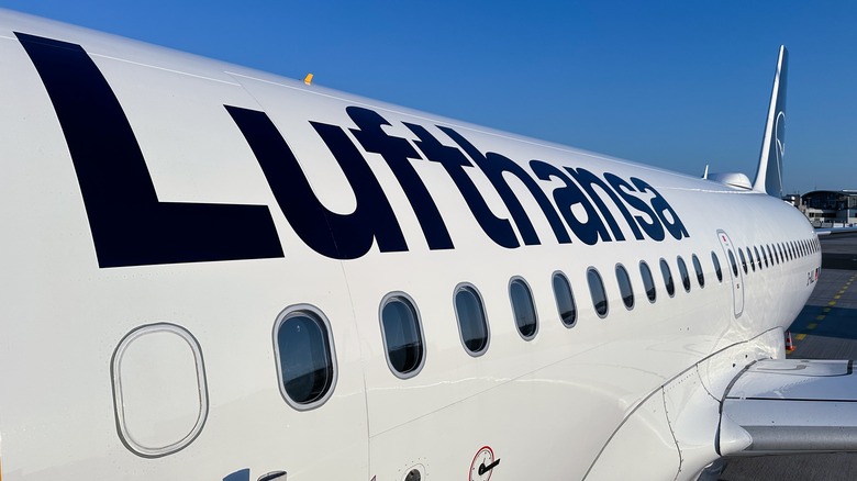 Lufthansa plane on runway