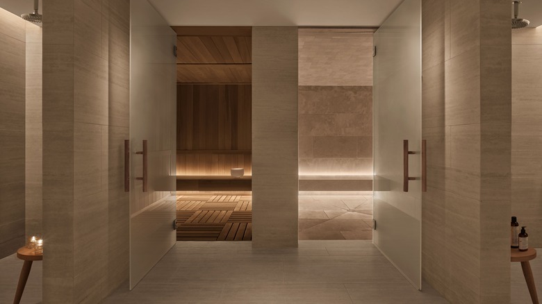Doors to sauna, steam room The Spa at West Hollywood EDITION