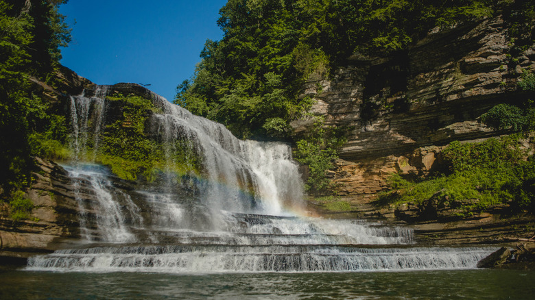 Cummins Falls, Tennessee with rainbow