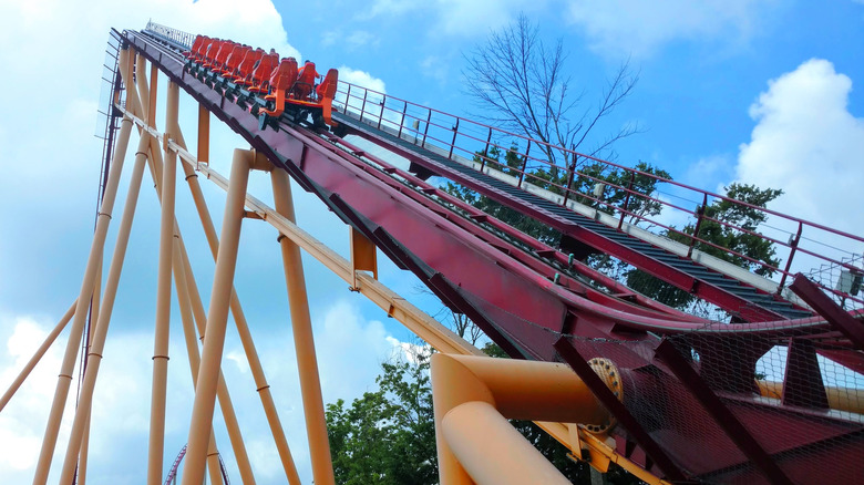 A roller coaster at Kings Island