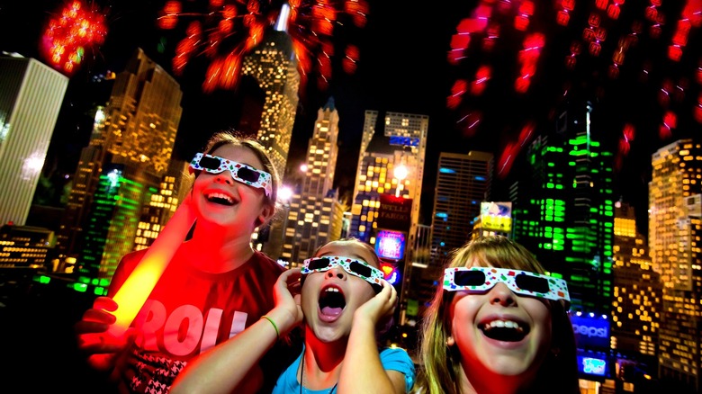 Kids celebrating New Year's Eve