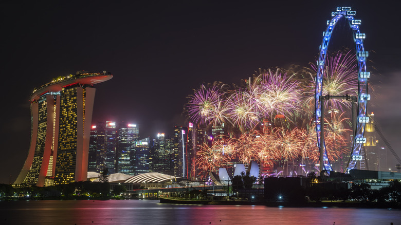 Fireworks at Marina Bay Sands