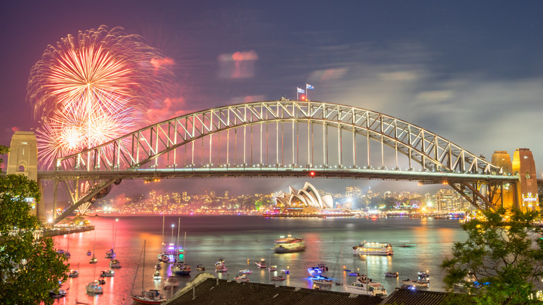 boats and fireworks in Sydney