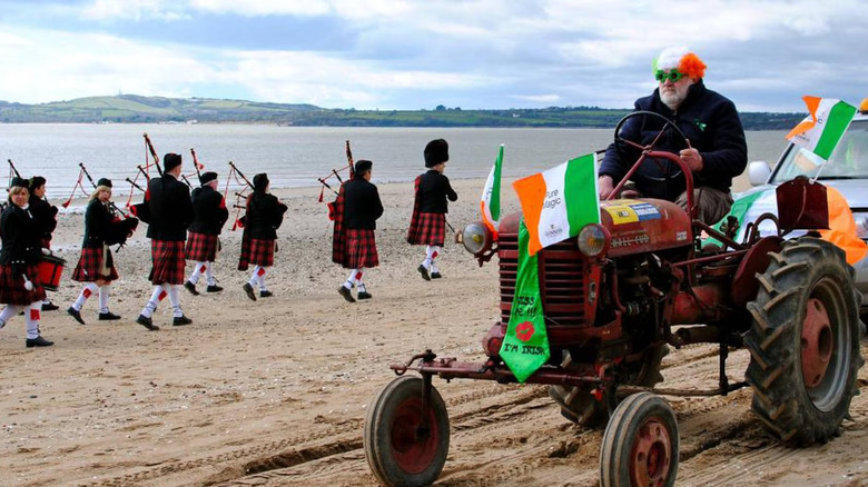 tractor in beach parade