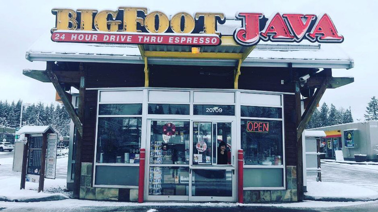 Bigfoot Java kiosk in snow