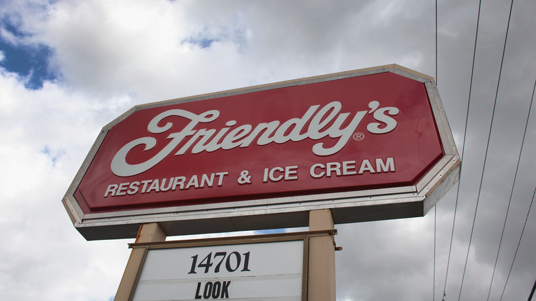 Friendly's sign from below