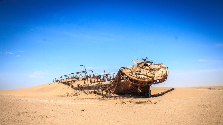 Shipwreck in the desert