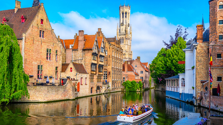 Bruges cityscape with Belfry Tower