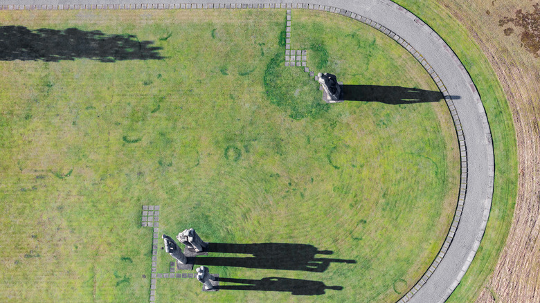 Aerial view of Salaspils Memorial