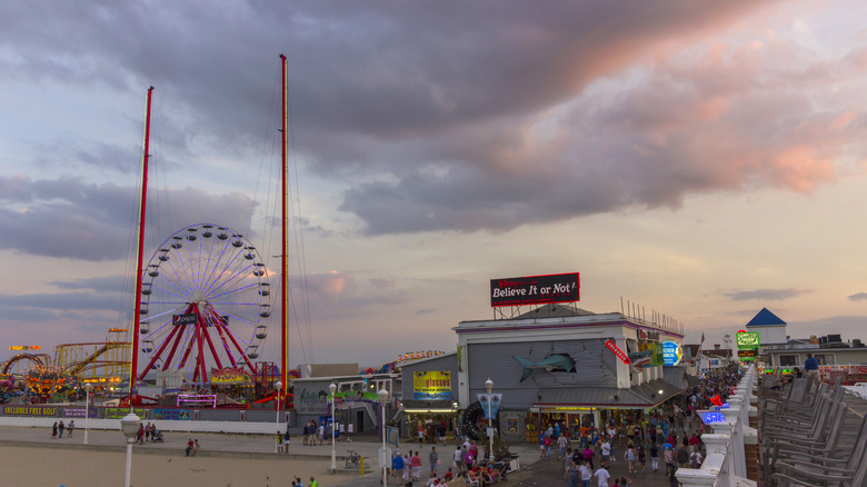 Ocean City Boardwalk at sunset