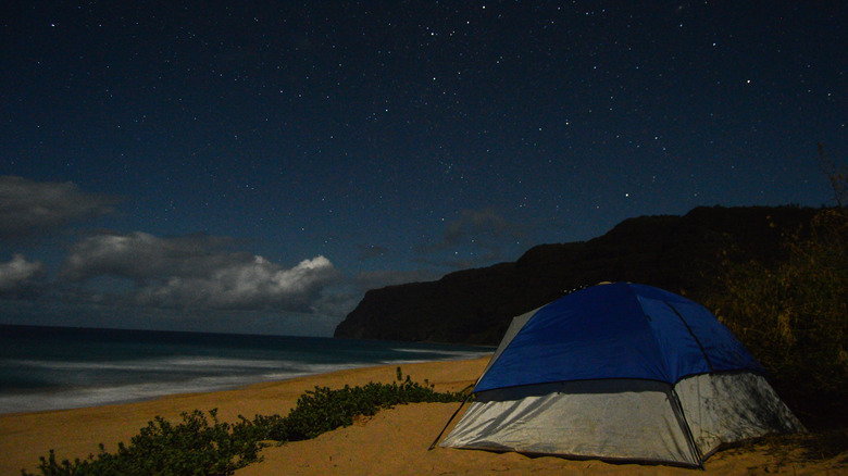 beach camping in Polihale