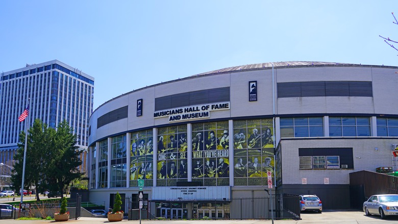 The outside of the Musicians Hall of Fame and Museum.