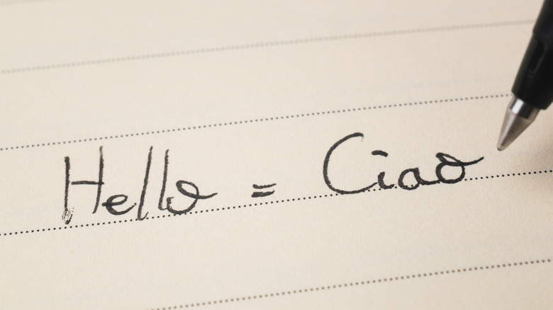 Hello and ciao on paper