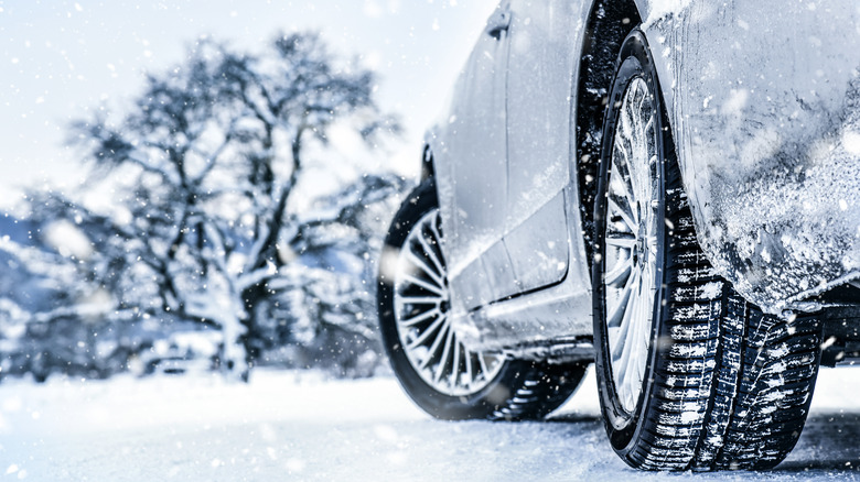 car tires in snow