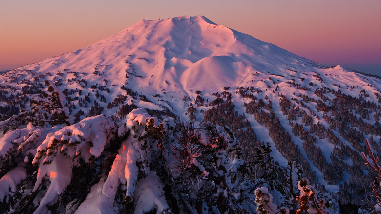 Mt. Bachelor snowy at sunrise