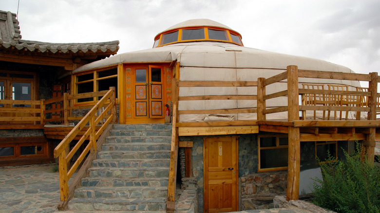 Yurts in desert