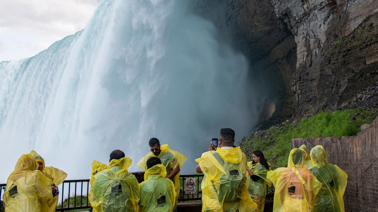 Niagara Falls visitors in ponchos