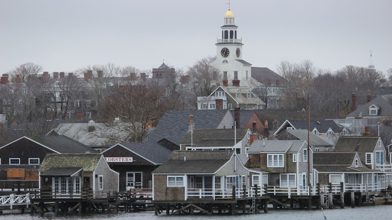 Nantucket shoreline winter overcast