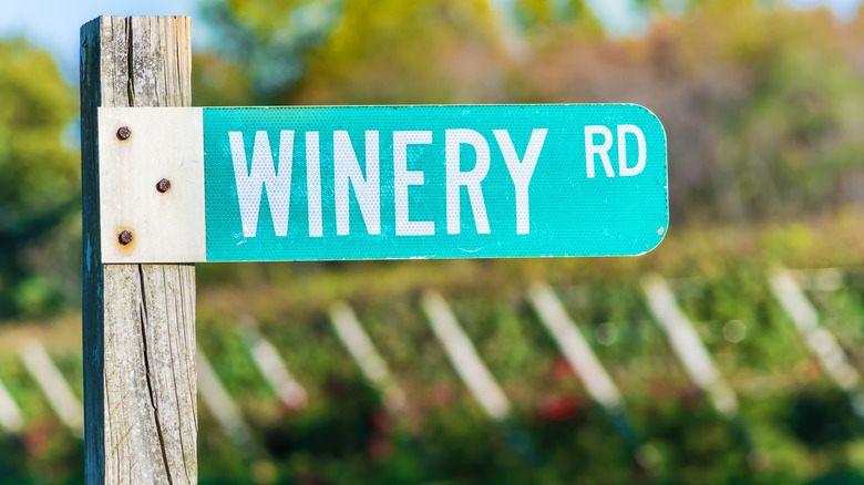 Winery Road sign