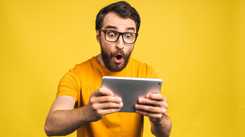 Man shocked at tablet 