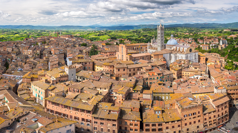 Aerial view of Siena's center