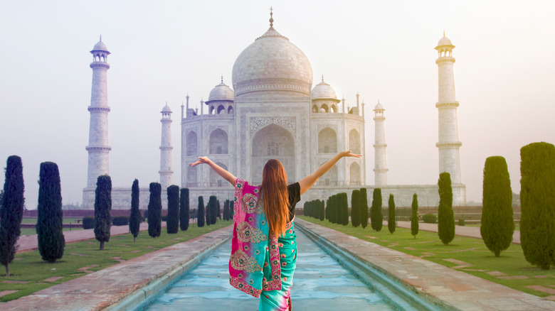 Woman wearing a saree