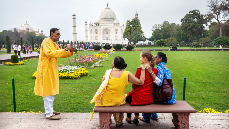 Indian family picture with a foreigner