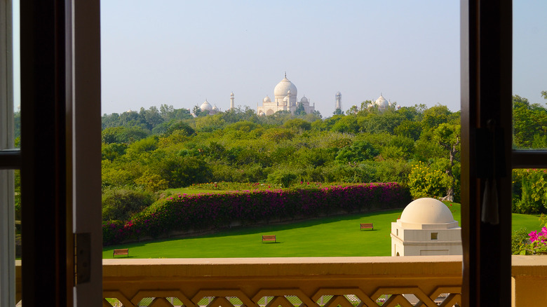 Balcony view of Taj Mahal
