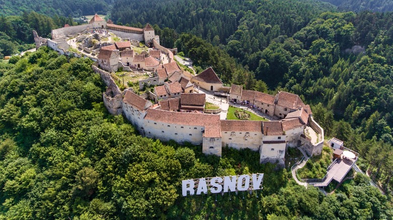 rasnov fortress aerial shot