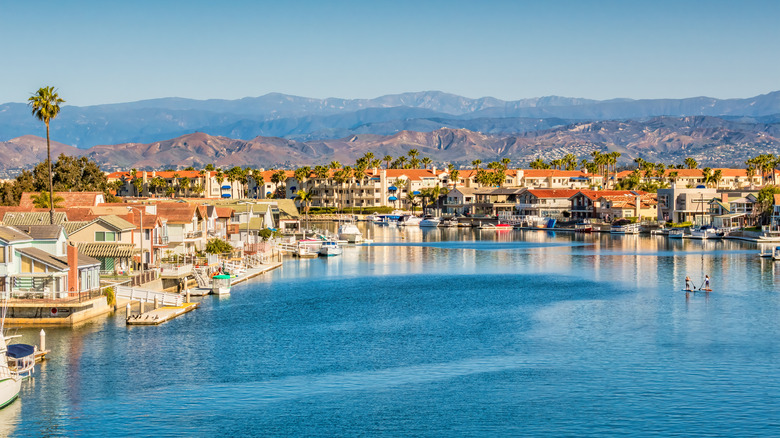 View of Oxnard harbor from above