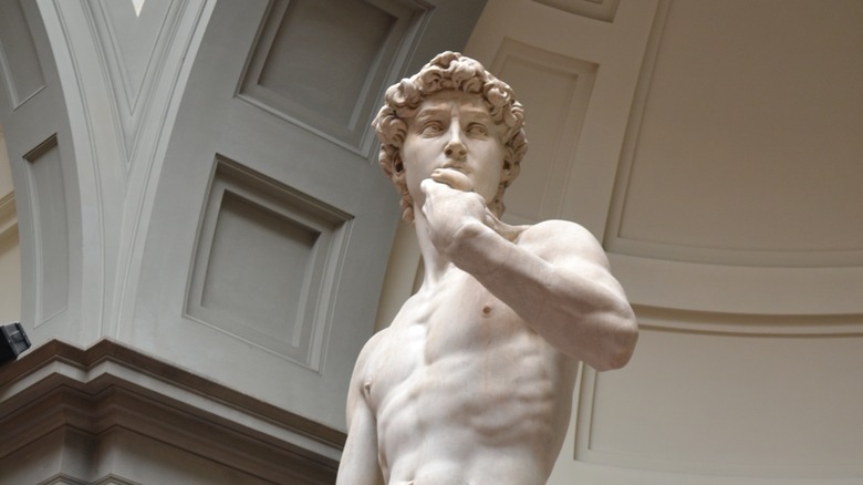 Closeup of David statue's