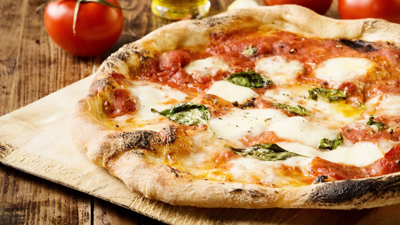 A Naples-style pizza margherita