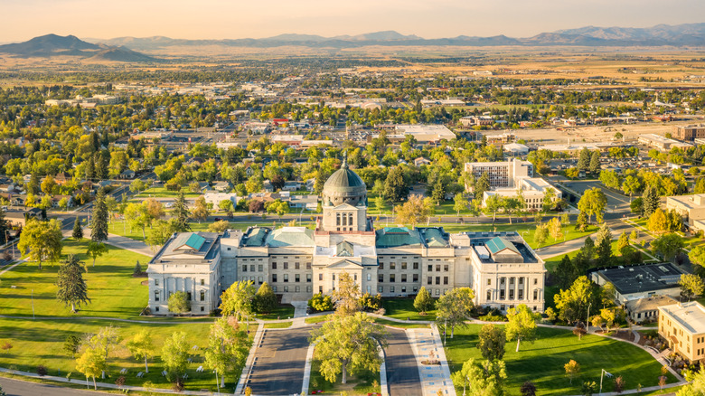 Drone view of Montana Capitol Building