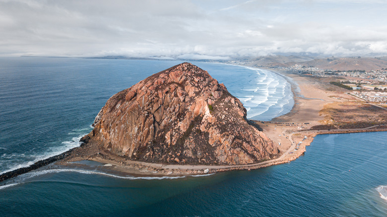 Large rock formation in ocean