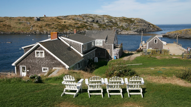 Rocky cove on Maine coast.