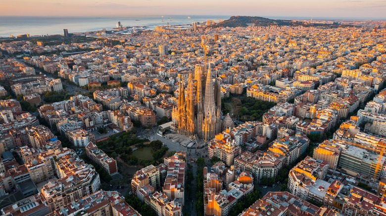 Aerial view of Barcelona