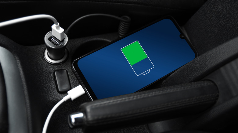 Phone charging in car